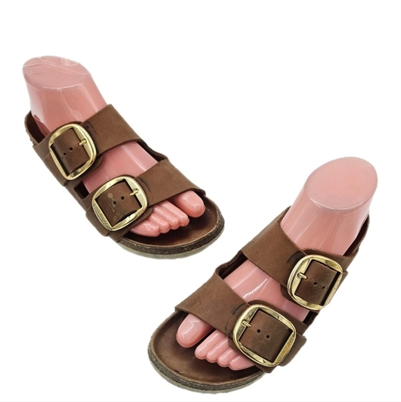 Birkenstock Shoes - Birkenstock Arizona Big Buckle Sandals Cognac Leather Size 37 US 6 6.5